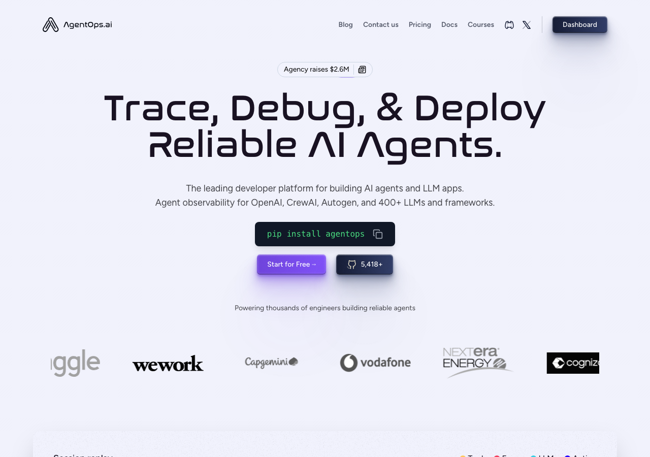 AgentOps.ai, open-source Python SDK for AI agent monitoring, LLM cost tracking and benchmarking