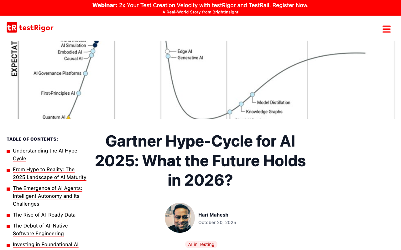 Gartner Hype Cycle for AI 2025 showing agentic AI at the Peak of Inflated Expectations