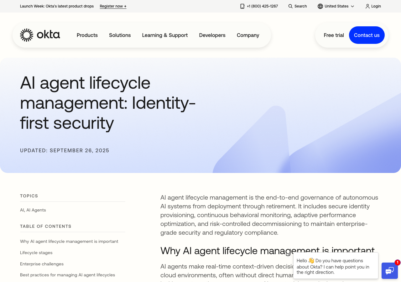 Okta, identity-first AI agent lifecycle management framework